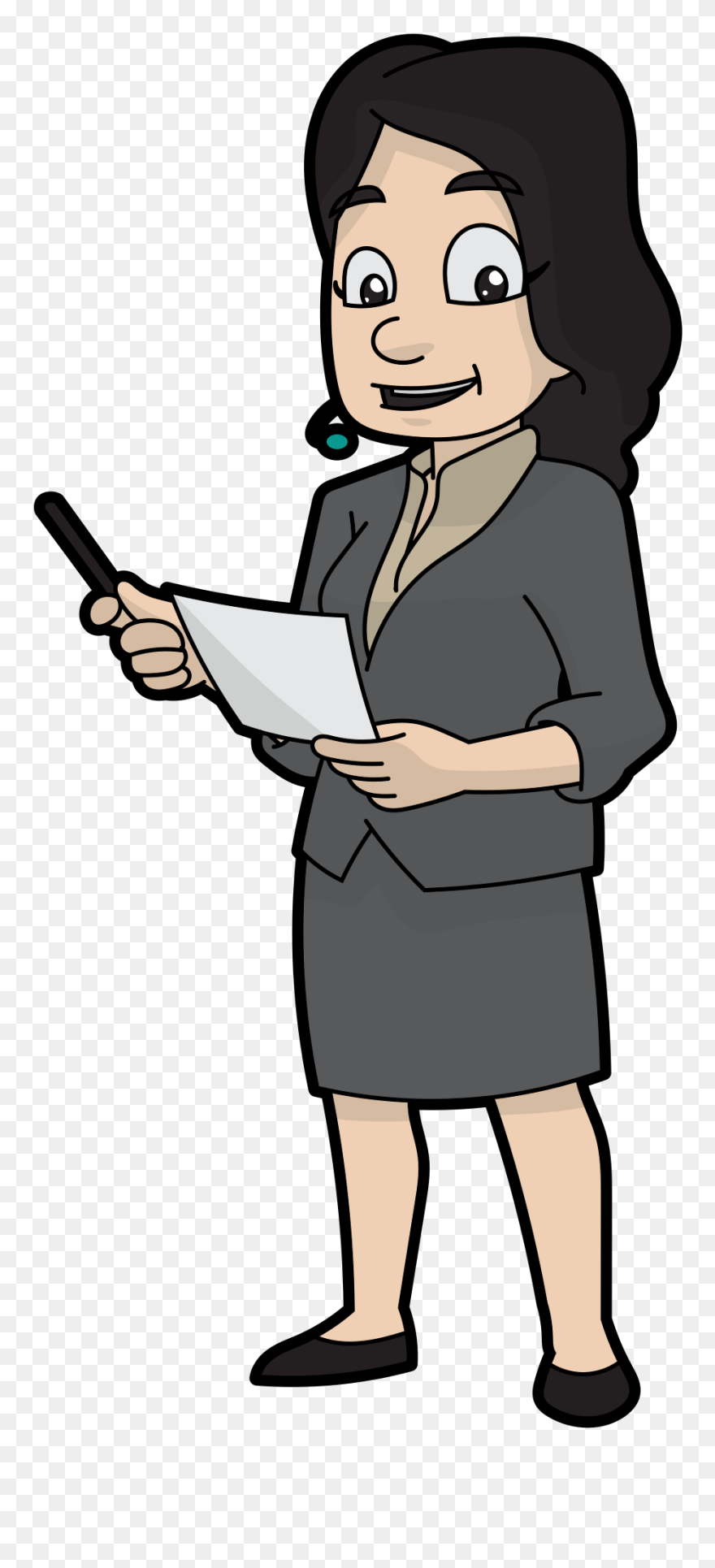 A Pleasant Female Business Speaker Cartoon - Wikimedia Commons Clipart
