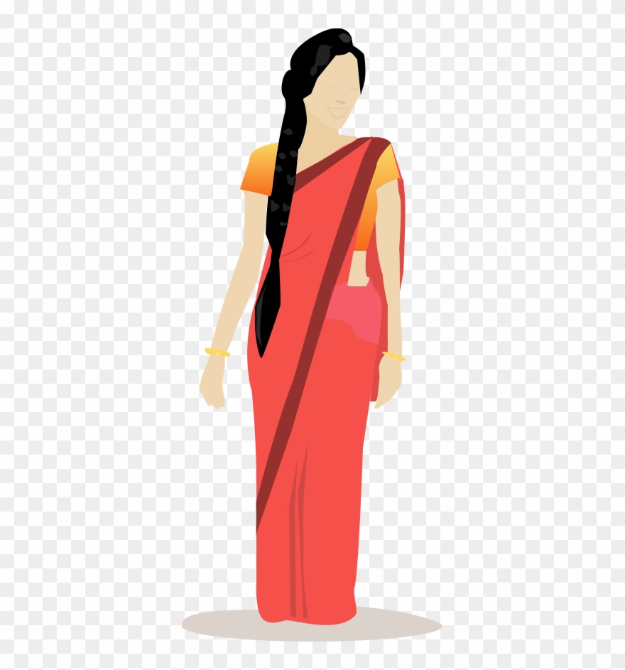 Indian Woman In Sketch Vector Sketches Pinterest - Woman In Sari Vector Clipart
