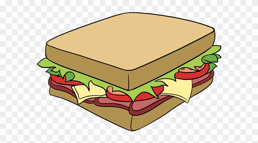 How To Draw Sandwich - Regular Cold Sandwich Drawing Clipart