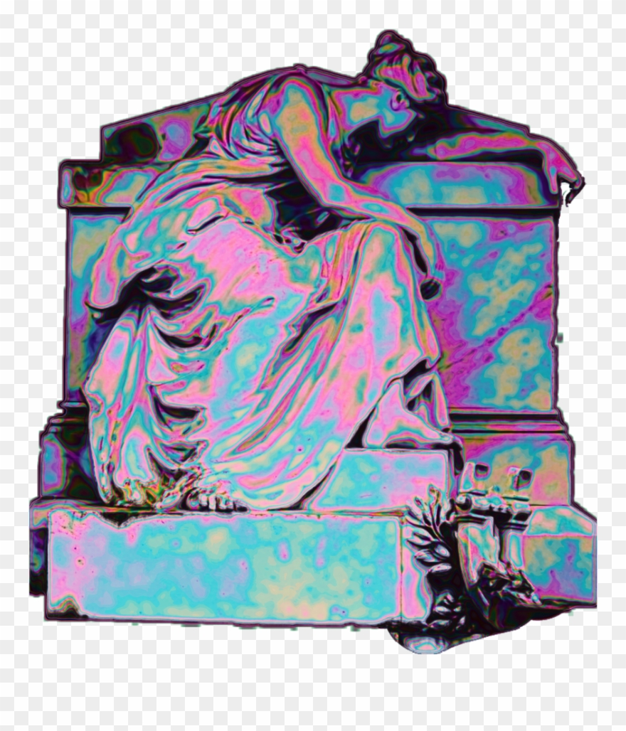 Holographic Grief Mourning Angel Tomb Crying - Grief Clipart