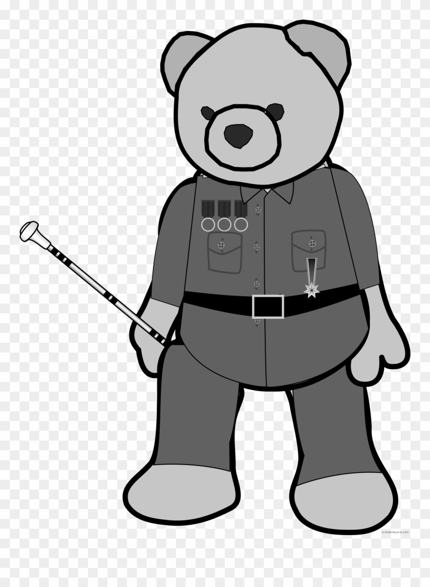 High Quality Bear Animal Free Black White Clipart Images - Soldat D'ours De Nounours Bonnet De Bébé - Png Download