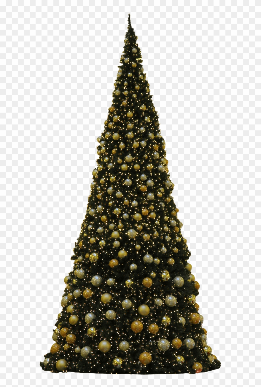 Árbol De Navidad Tres Bolas Doradas - Cute Christmas Tree Png Clipart
