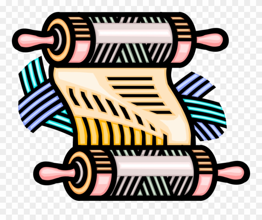 Vector Illustration Of Parchment Or Papyrus Scroll - Torah Scroll Clip Art - Png Download