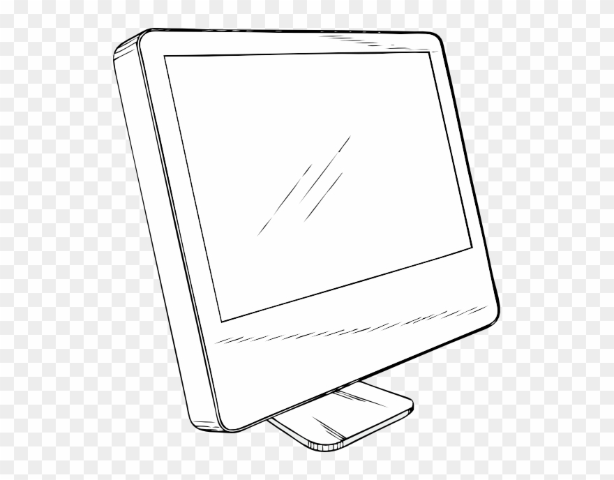 Cinema Display Black White Line Art 555px - Apple Cinema Display Clipart