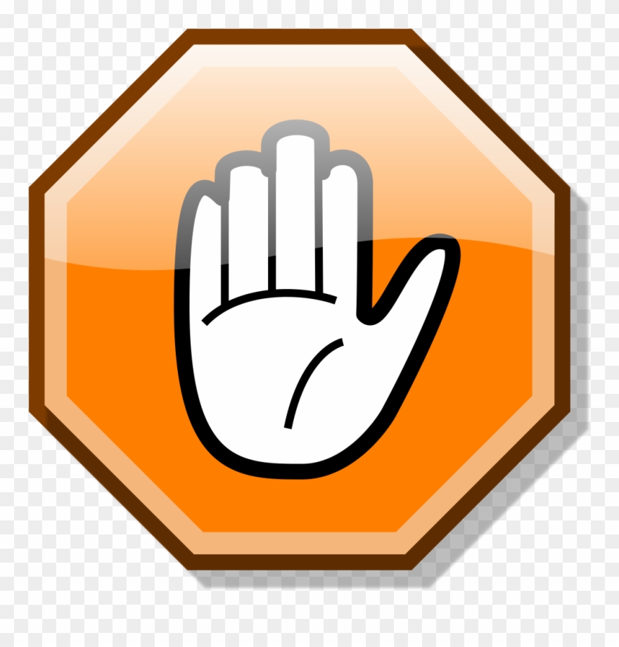 Stop Hand Nuvola Orange - Orange Stop Clipart