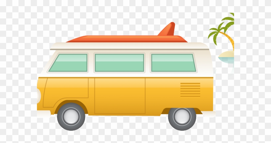 Surfboard Clipart Van Car - Surfing - Png Download