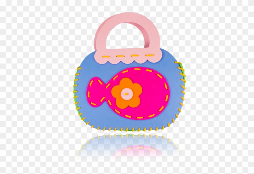 Diy Fish Design Blue Purse - Circle Clipart