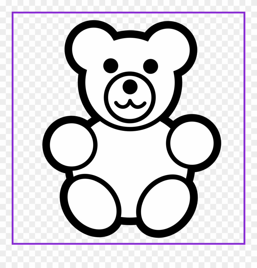 Inspiring For U Baby Toys Clipart Black And White Clip - Black And White Teddy Bear Cartoon - Png Download