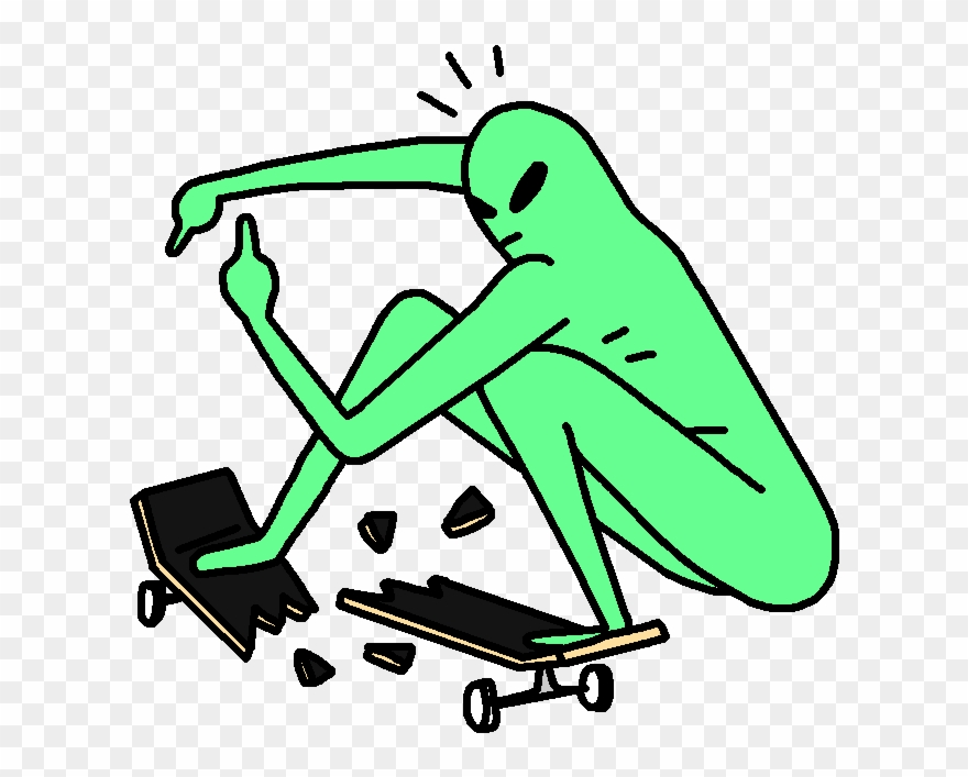 Skateboarding Clipart Tumblr Transparent - Drawing - Png Download