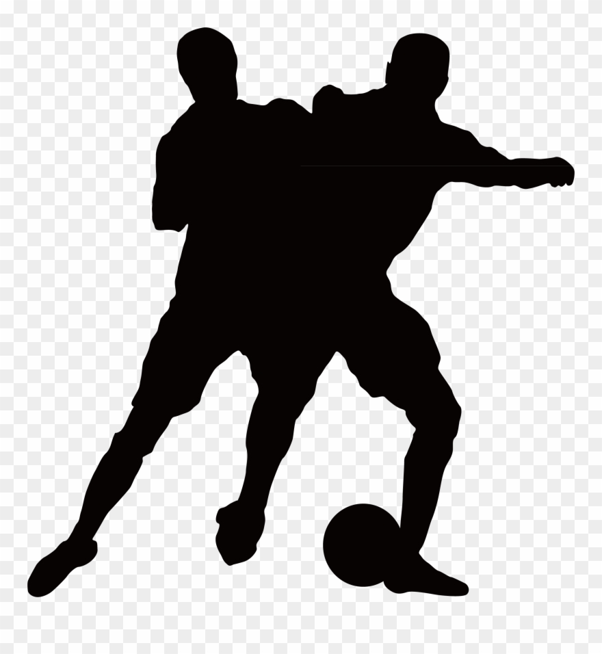Football Player Illustration - Boy Silhouette Png Clipart