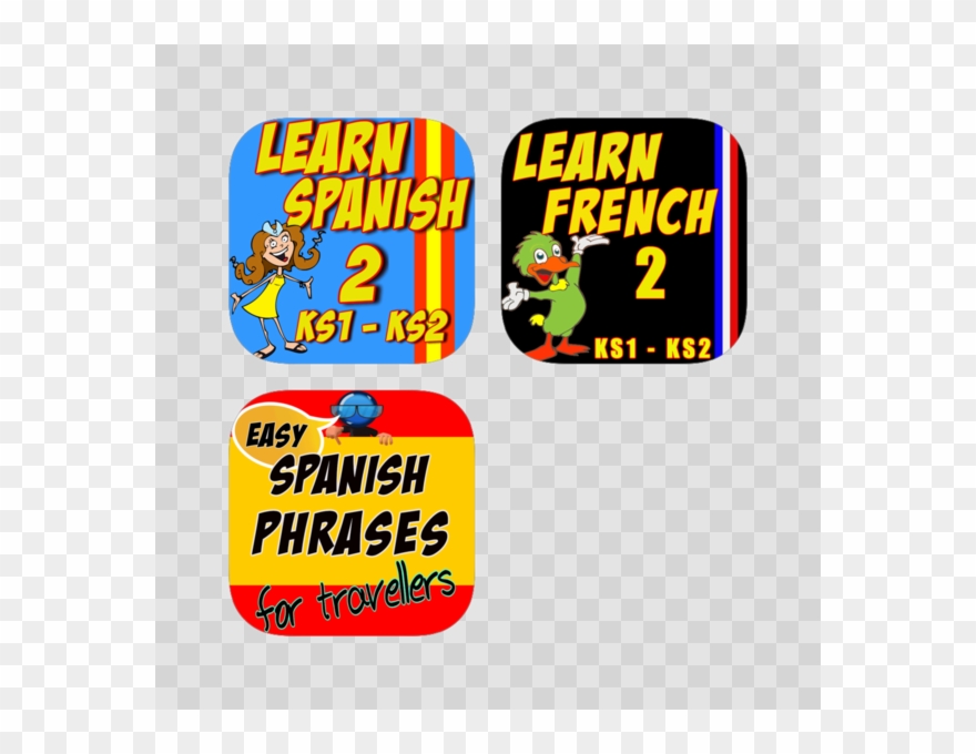Learn Spanish & French For Kids And Beginners - Cartoon Clipart