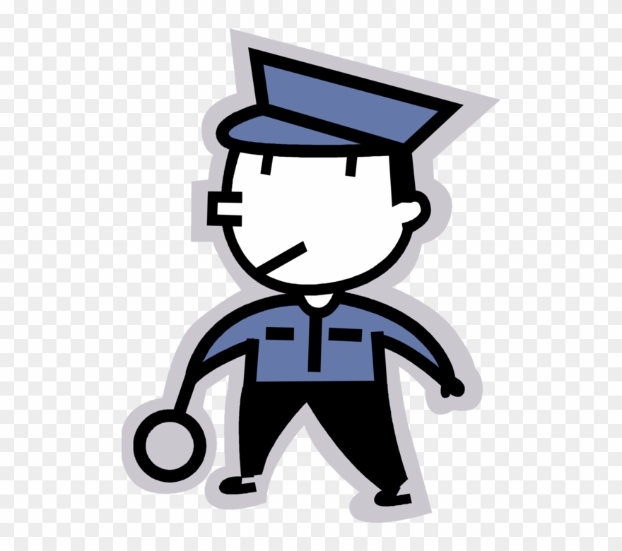 Clipart Library Stock Cop Directs Flow Of Vector Image - School Guard Clipart - Png Download