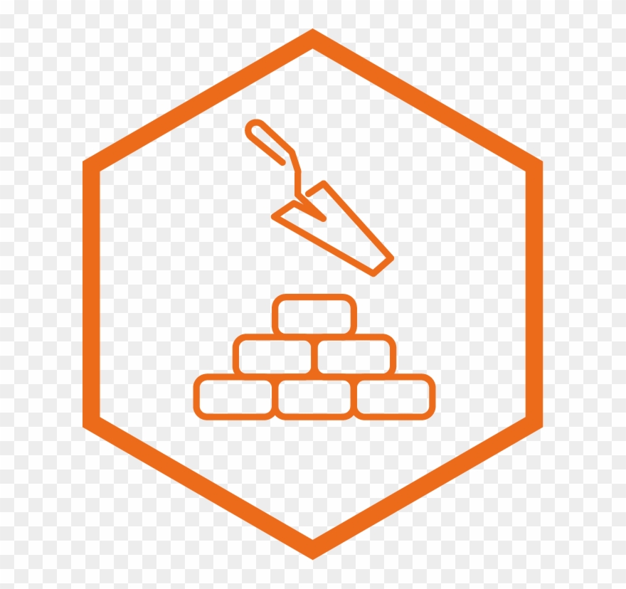 Build Icon With Bricks And Trowel - Brick Clipart