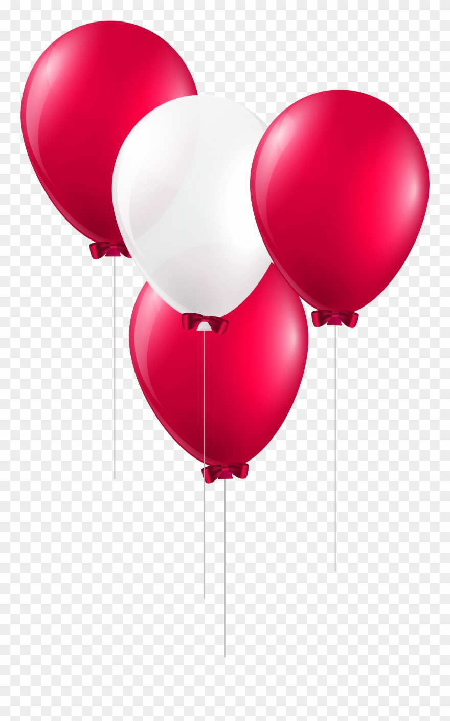 Picture Ballon Vector Balloon Ribbon - Red And White Balloons Png Clipart