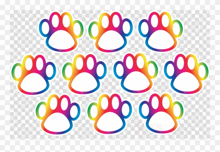 Teacher Created Resources Rainbow Paw Prints Mini Accents - Teacher Created Resources Accents Clipart