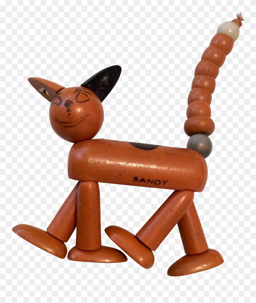 Adorable Wood Segmented Orphan Annie Vintage Sandy Clipart