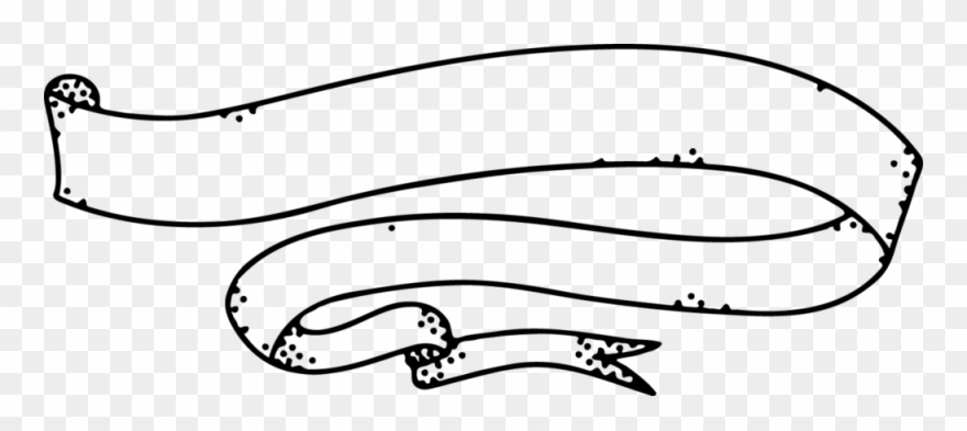 Blank Ribbon Drawing - Outline Banner Png Clipart