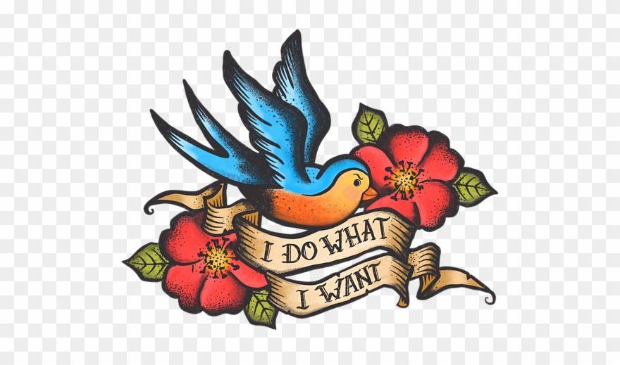 Bleed Area May Not Be Visible - Bluebird Tattoo On Hand Clipart