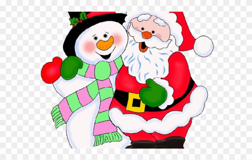 Santa And Christmas Tree Clip Art - Png Download