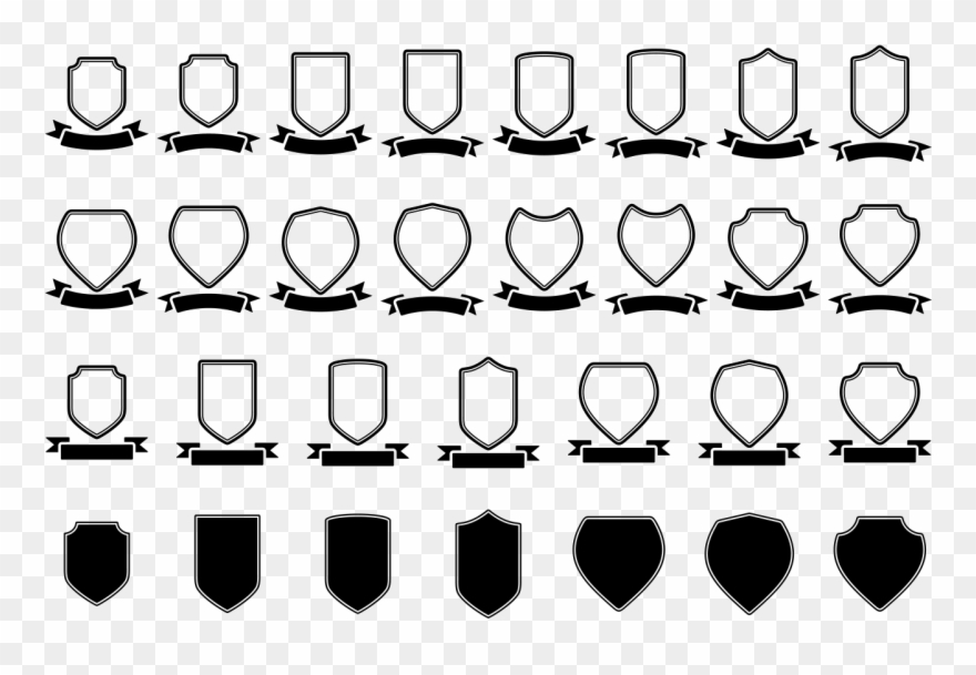 Blason Shield Ribbon Vector Template - Vector Graphics Clipart