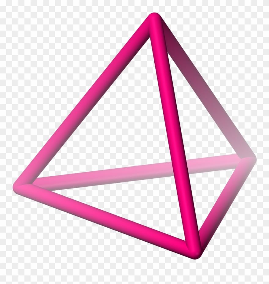 Triangular Clipart Triangular Clipart Pink Triangle - Tetrahedron Shape In 3d - Png Download
