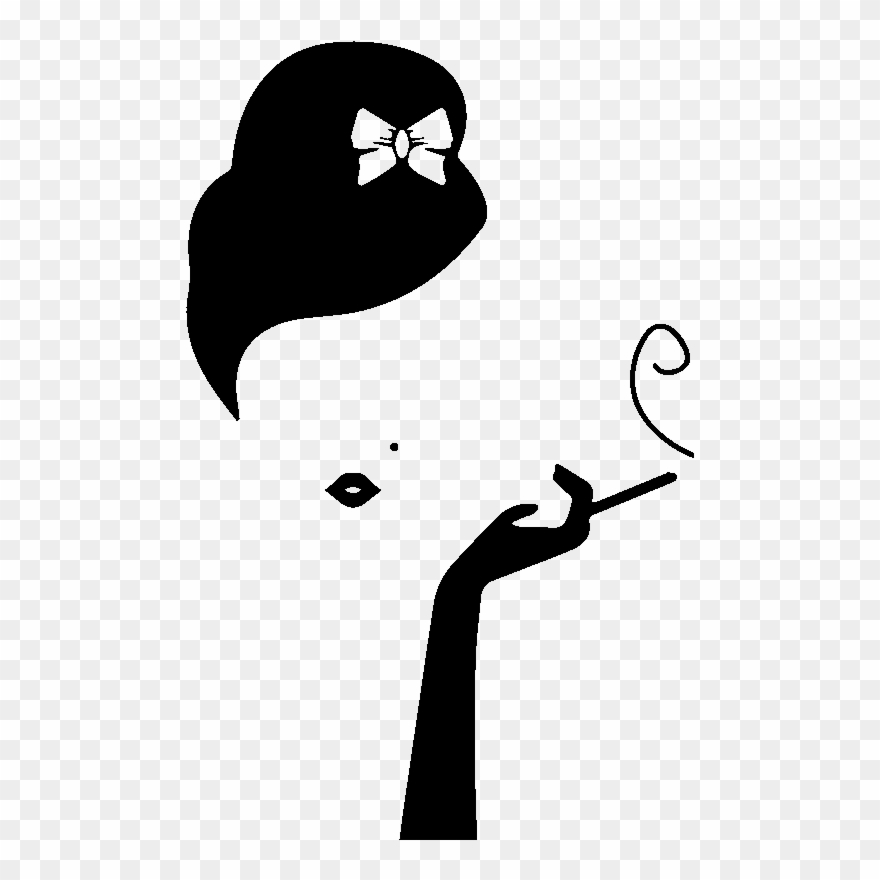 Sticker Femme Sans Visage Et Cigarette Ambiance Sticker Clipart