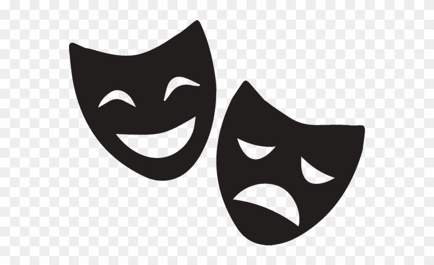 Theatre Masks Cartoon - Theatre Masks Greeting Card Clipart