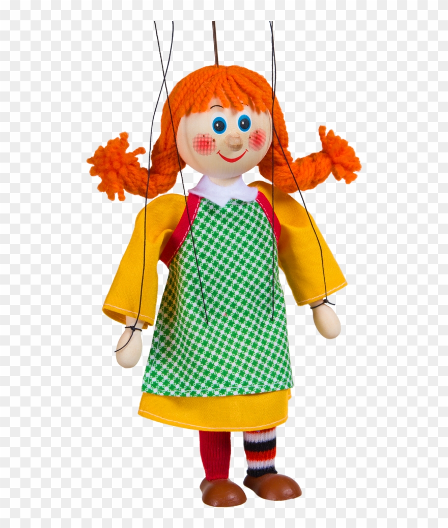 Марионетка Девочка С Косичками, Marionette Girl With - Marionette Clipart