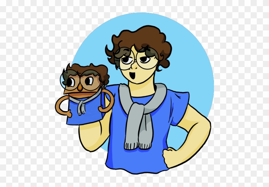 Another Patton With His Puppet - Cartoon Clipart