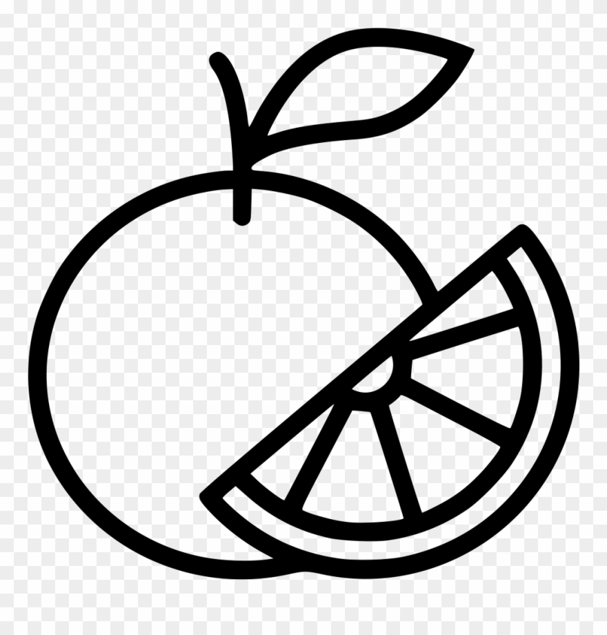 Svg Library Library Orange Citrus Lime Png Icon Free - Orange Black And White Png File Clipart