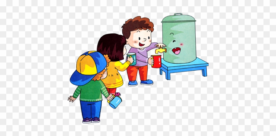 Clip Library Download Fila Cartoon Child Children Line - Children Drinking Water Clipart - Png Download