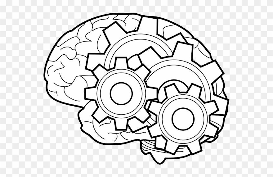Brain With Gears Drawing Clipart