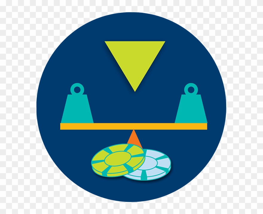 An Arrow Points Down To The Middle Of A Scale, Each - Poker Clipart