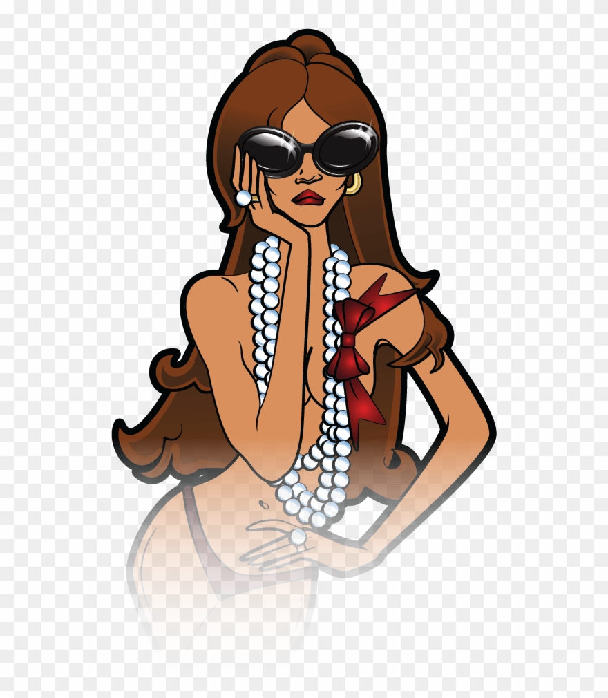 Cartoon Lady Illustration In Hi Fashion Swimwear - Illustration Clipart