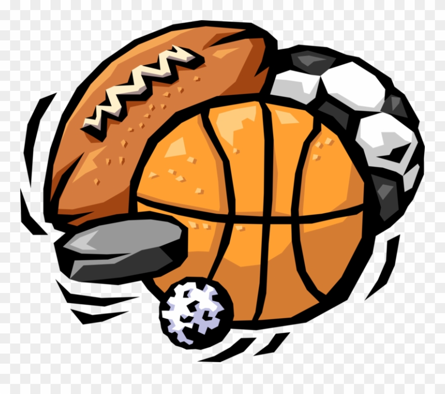 Vector Illustration Of Sports Balls With Football, - Cartoon Picture Of Sports Clipart