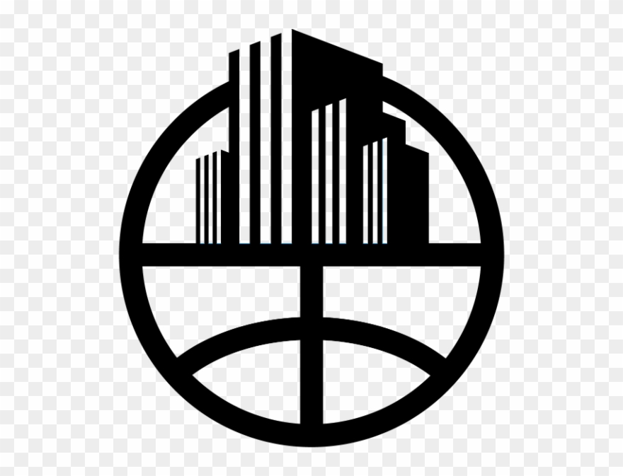 Basketball City Logo B&w1 - 4 大 元素 シンボル Clipart