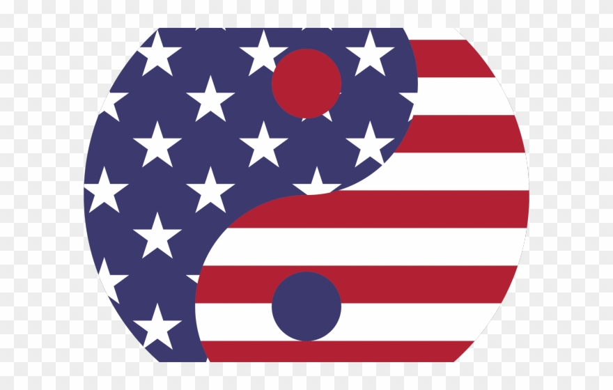 Illusion Clipart American Flag - American Yin Yang - Png Download
