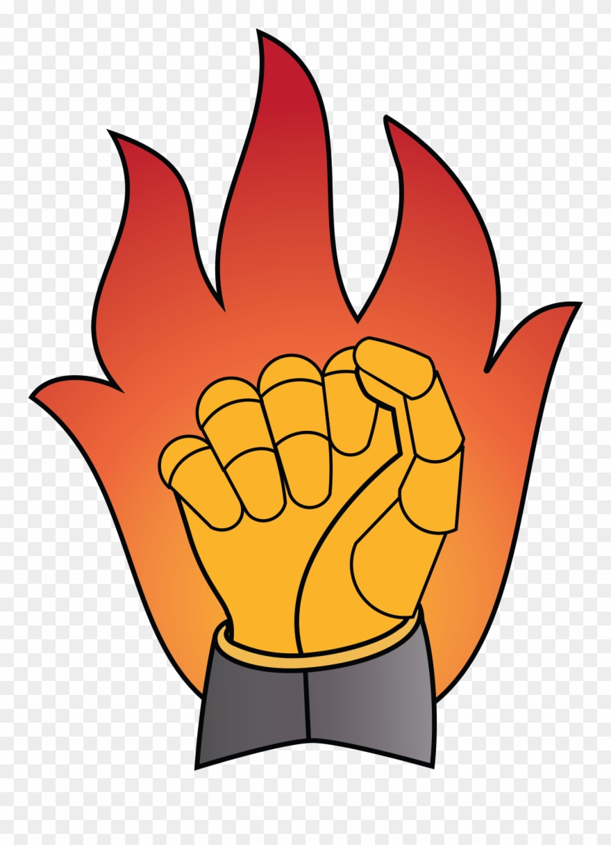 A Gauntlet Or, Enflamed Gules Clipart
