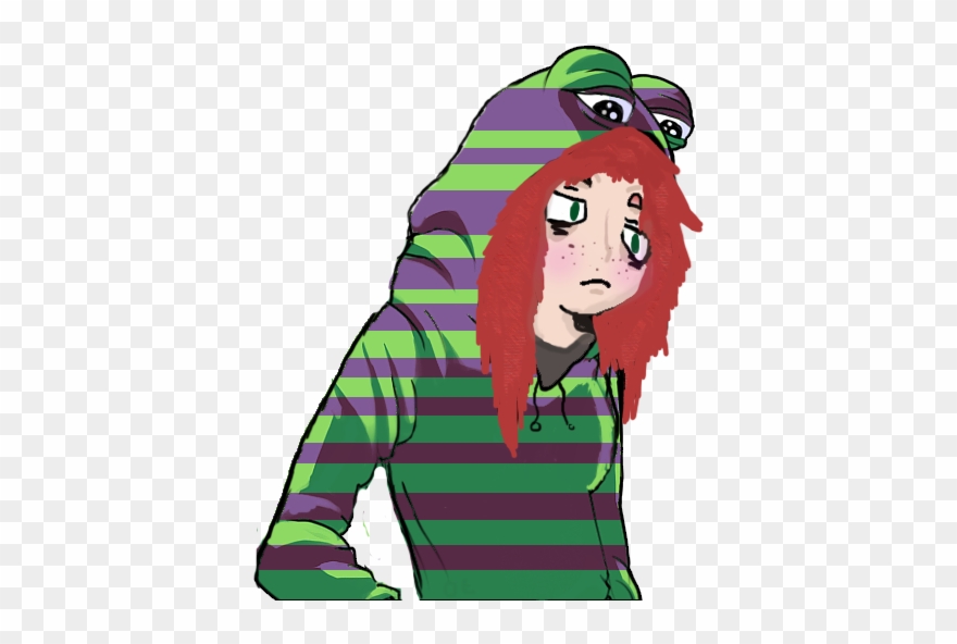 Green Hair Pink Facial Expression Nose Cartoon Fictional - Illustration Clipart