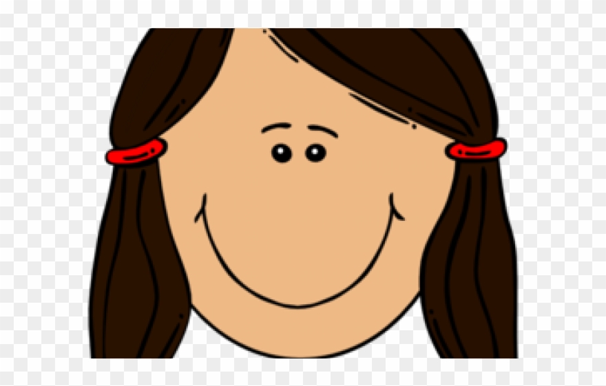 Girl Clipart Brown Hair - Boys And Girls Face - Png Download