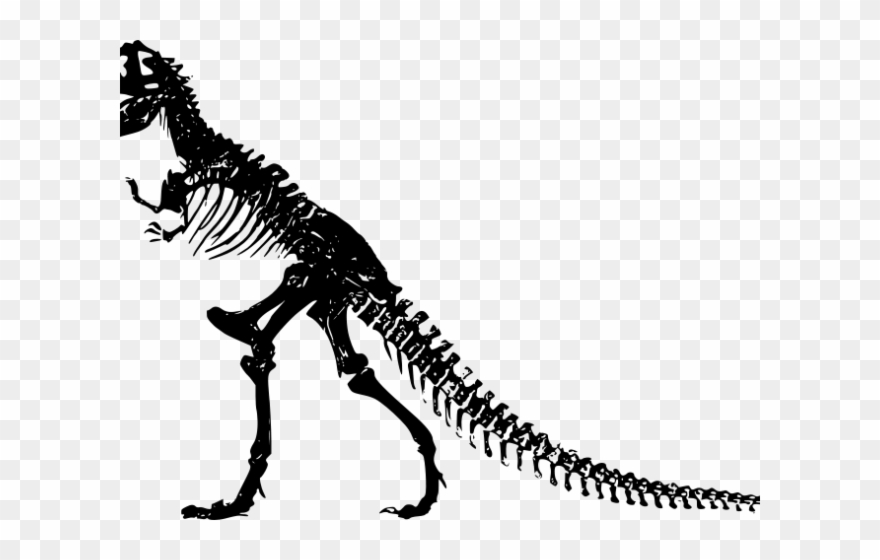 Dinosaurs Clipart Dinosaur Bone - Silhouette T Rex Skeleton - Png Download