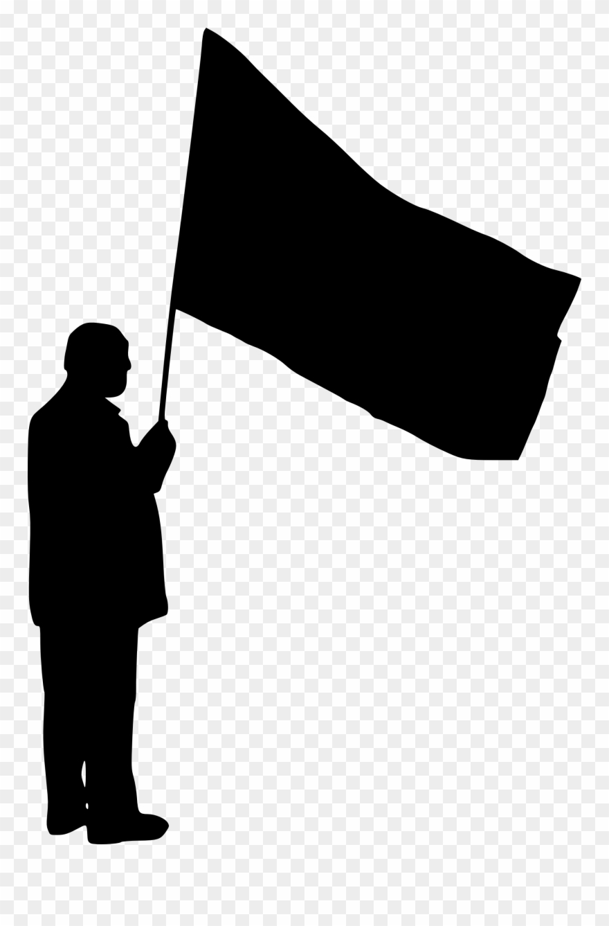 Free Png Person With Flag Silhouette Png Images Transparent - Portable Network Graphics Clipart