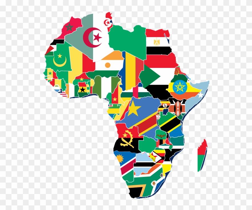 Yasharalites In Africa - Africa Flag Map Clipart