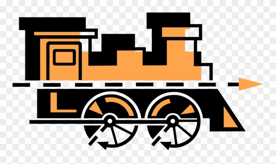 Vector Illustration Of Railroad Rail Transport Steam Clipart