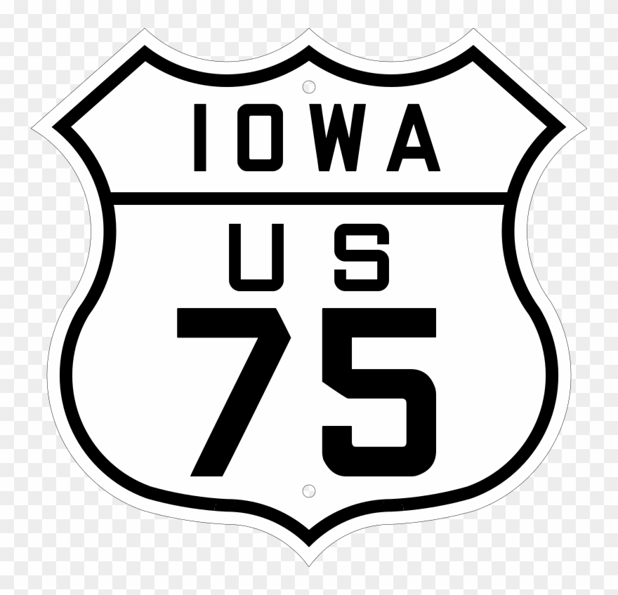 Us 75 Iowa - Route 66 Sign Clipart