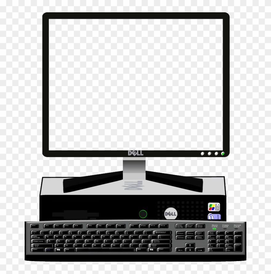 Desktop Drawing Computer Screen Black And White Download - Desktop Computer With Monitor Clipart