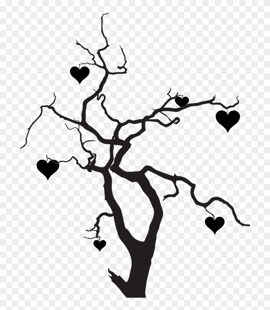 Clipart Heart Tree - Black And White Tree Png Transparent Png