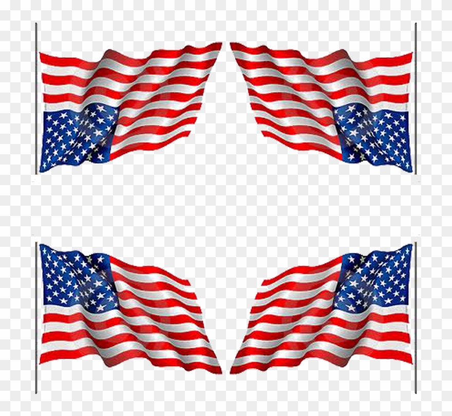 Waving U.s.a. Flag Die-cut Car Magnet Clipart