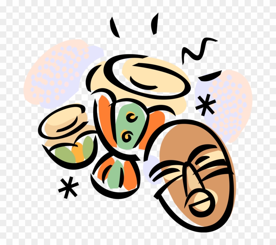 Vector Illustration Of African Conga Bongo Drum Percussion Clipart