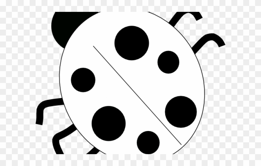 Lady Bug Clipart - Ladybird Cartoon Black And White - Png Download